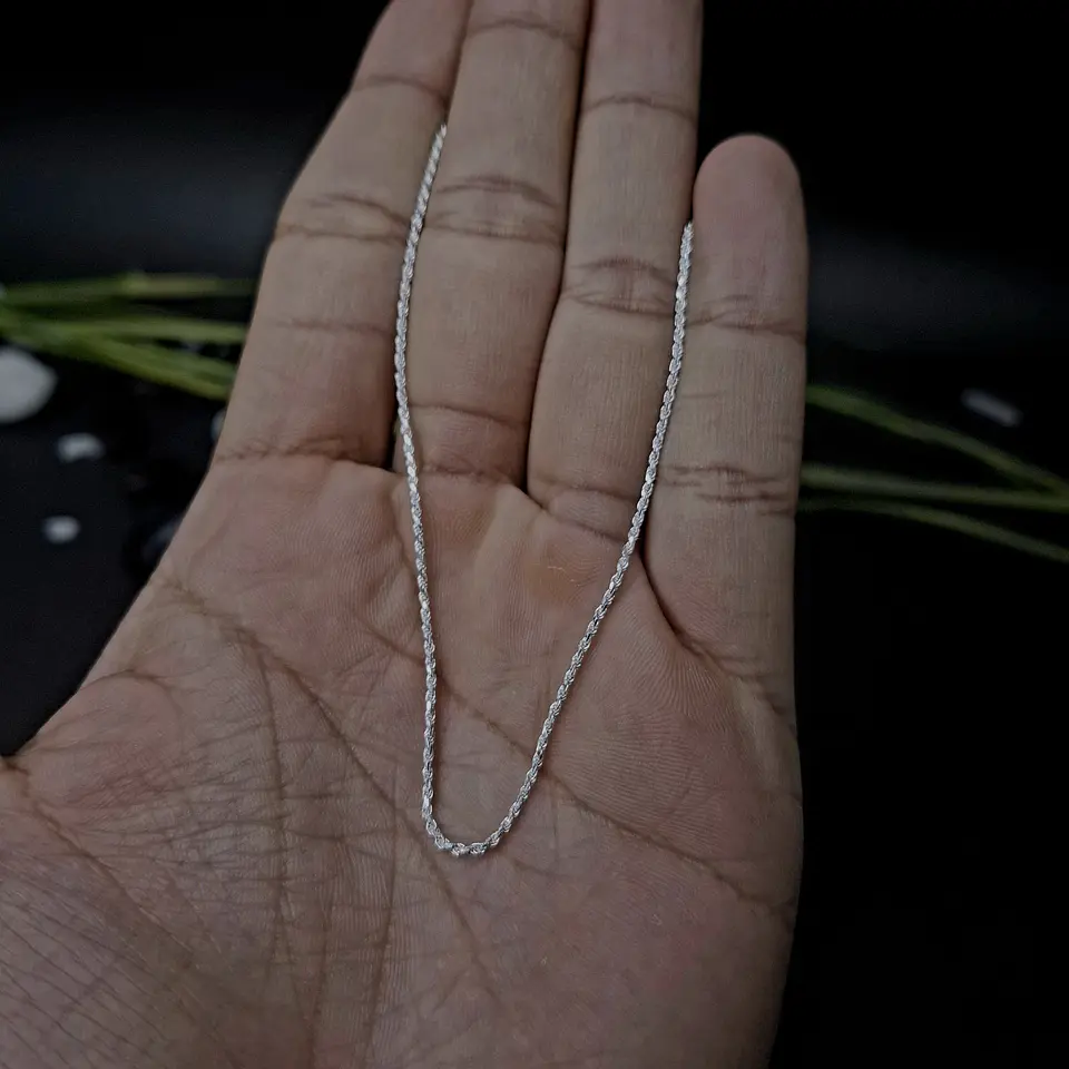 Cadena Turbillon 50 cm x 1 mm de Plata 925 2