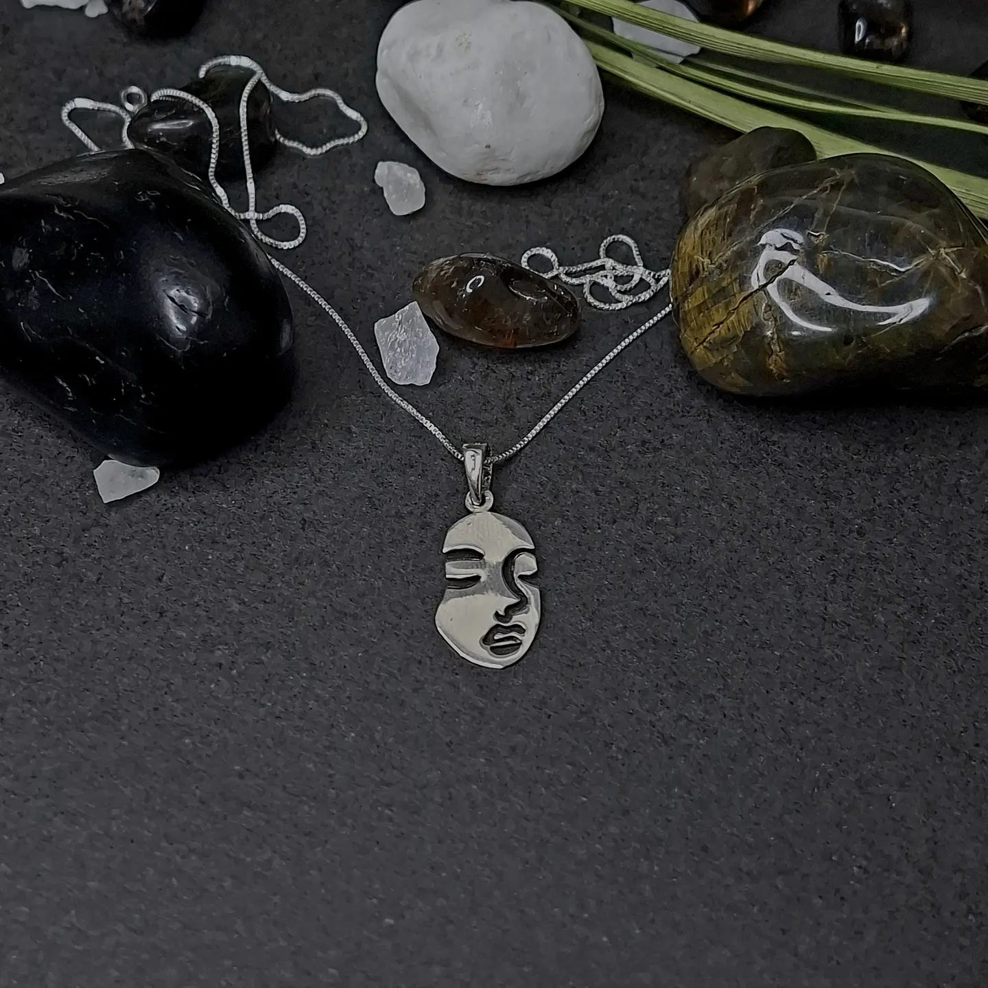 Colgante Cara Abstracta de Plata 925 1