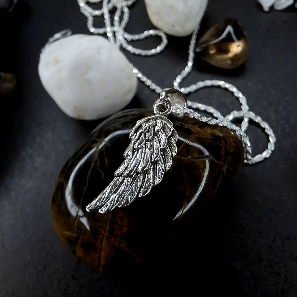 Colgante de Ala de Plata 925 Añejada 1