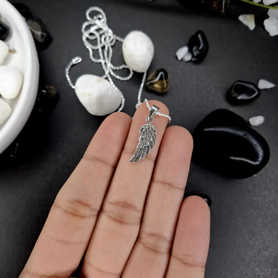 Colgante de Ala de Plata 925 Añejada 2
