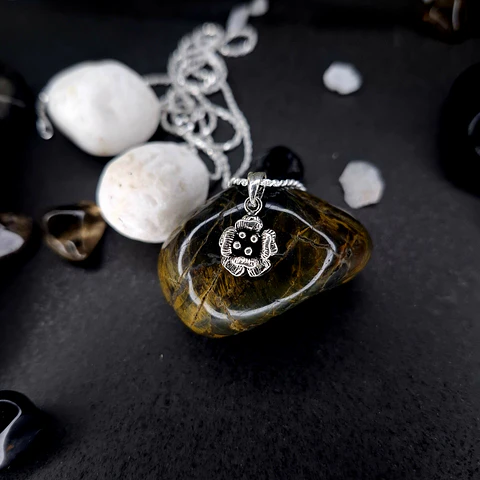 Colgante Flor añejada de Plata 925