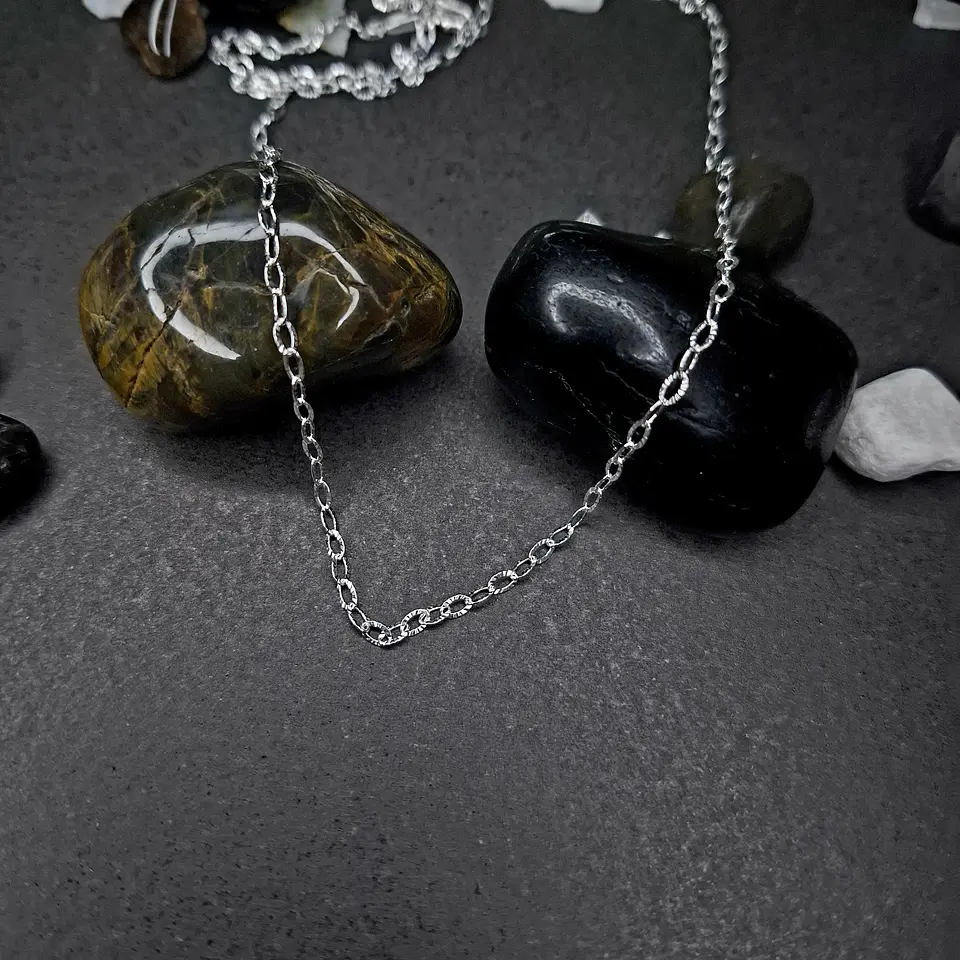 Cadena Tradicional Martillada 45 cm x 2 mm de Plata 925 1