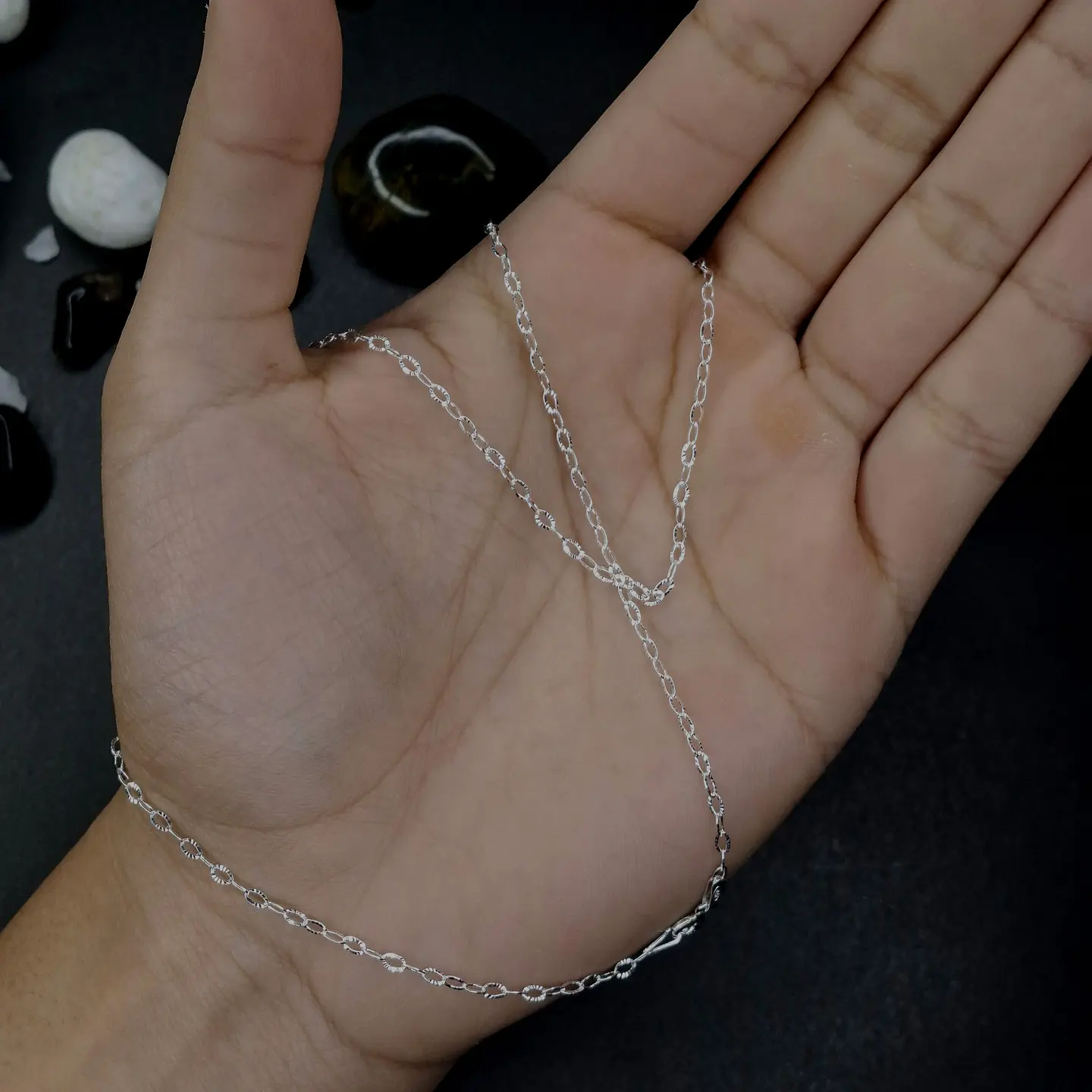 Cadena Tradicional Martillada 45 cm x 2 mm de Plata 925 2