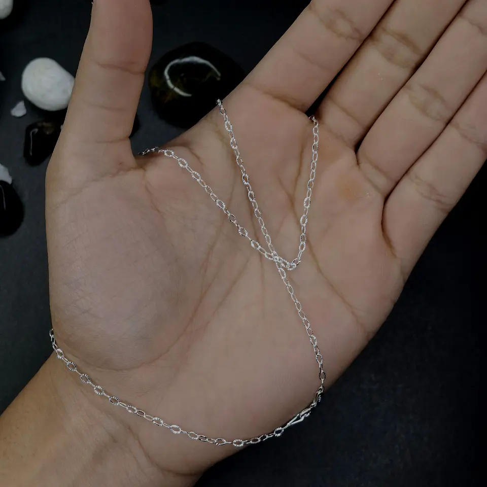 Cadena Tradicional Martillada 45 cm x 2 mm de Plata 925 2