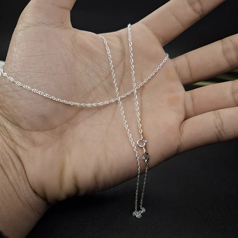 Cadena Semi-Turbillon 50 cm x 1,6 mm de Plata 925
