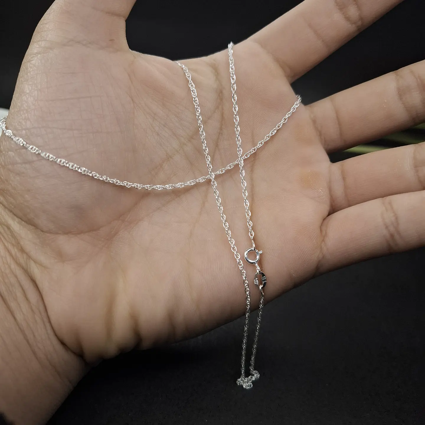 Cadena Semi-Turbillon 50 cm x 1,6 mm de Plata 925 2