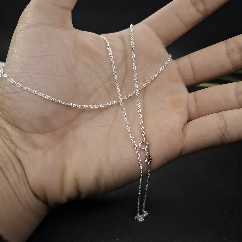 Cadena Semi-Turbillon 50 cm x 1,6 mm de Plata 925 2