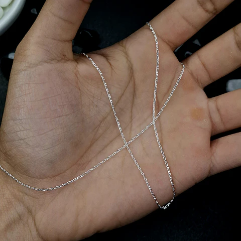 Cadena Cartier 1x1 - 50 cm x 1 mm de Plata 925