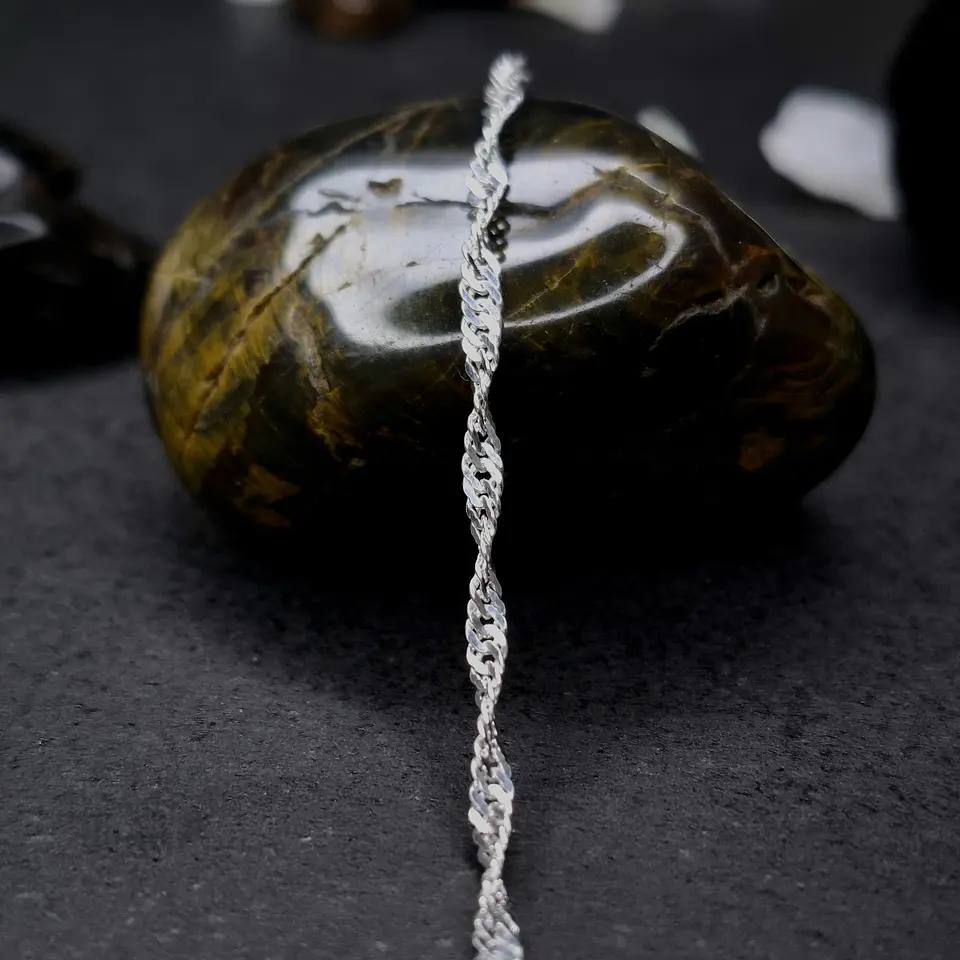 Pulsera Singapur 19,5 cm x 2 mm de Plata 925 1