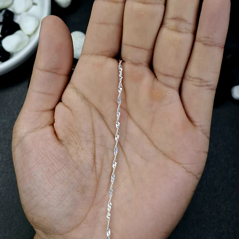 Pulsera Singapur 19,5 cm x 2 mm de Plata 925