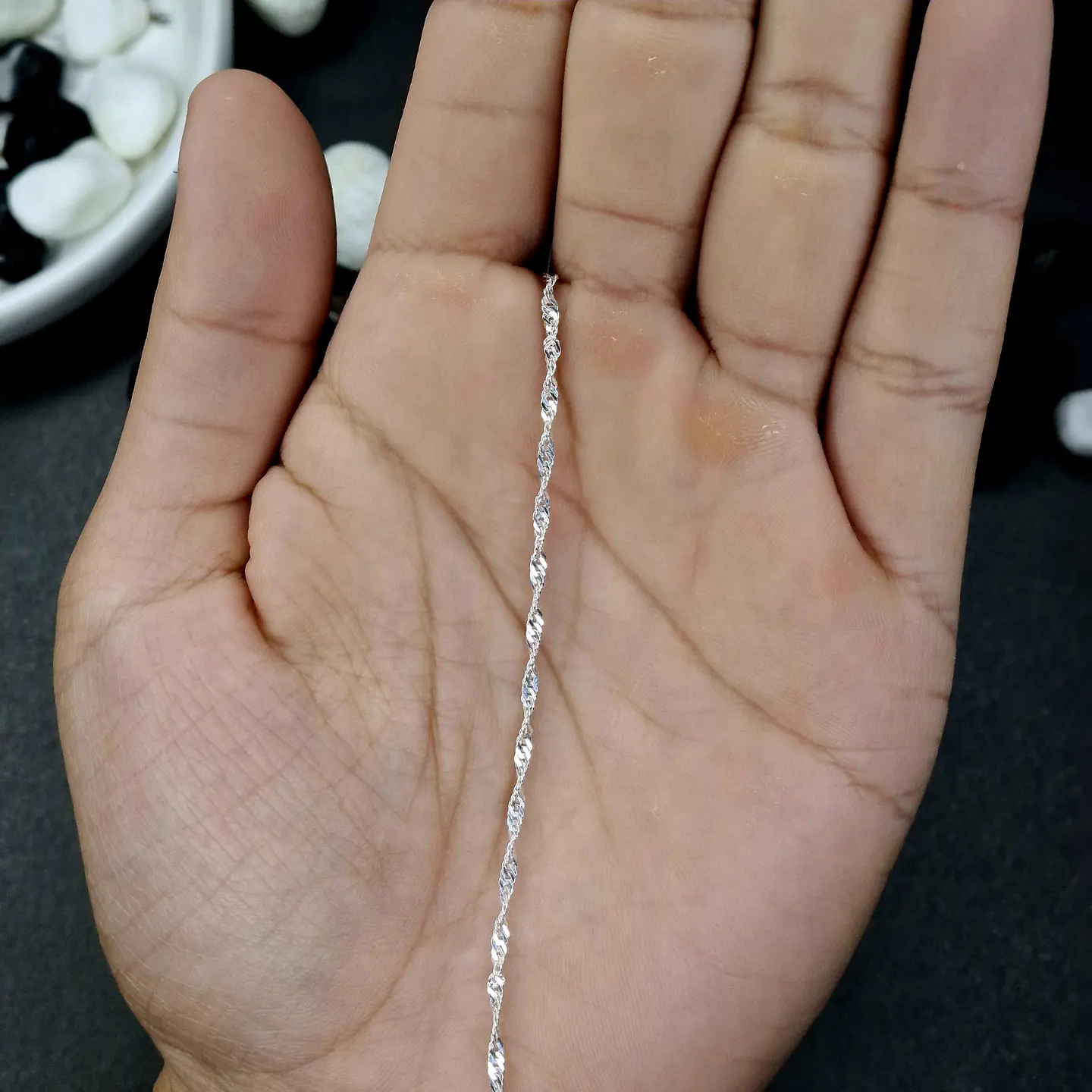 Pulsera Singapur 19,5 cm x 2 mm de Plata 925 2