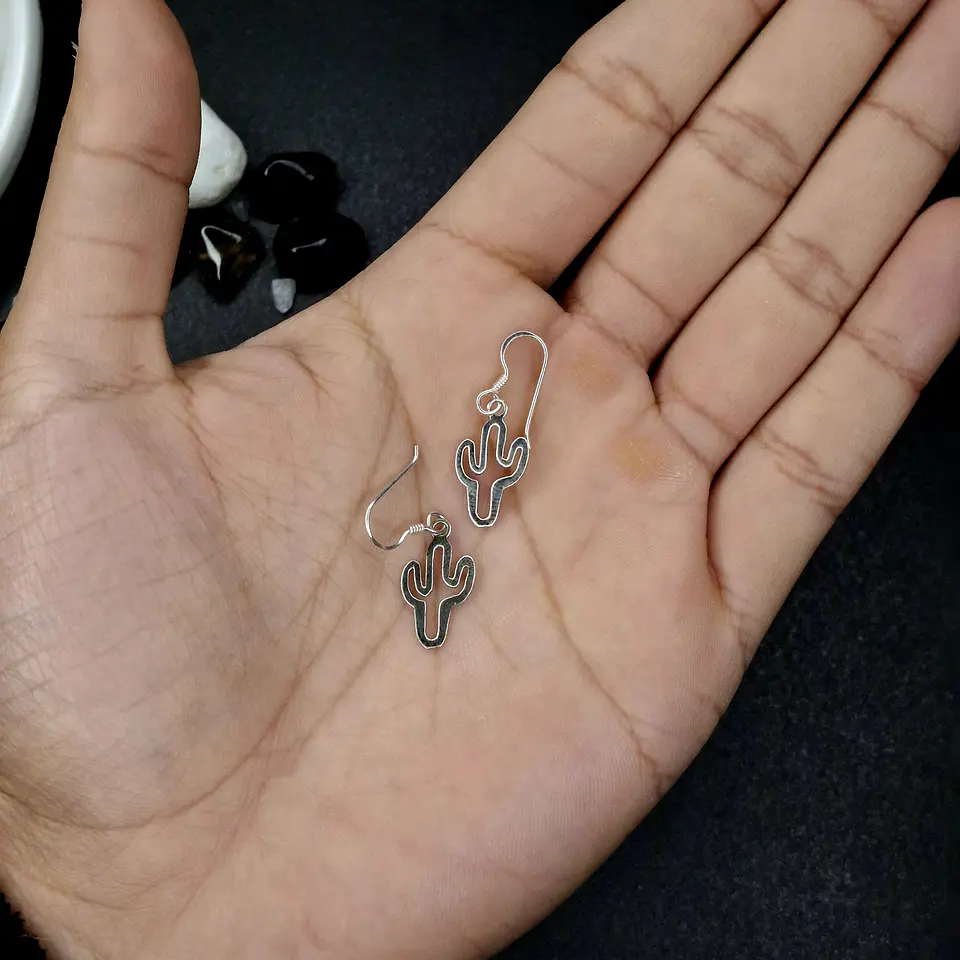 Aros Cactus de Plata 925 2