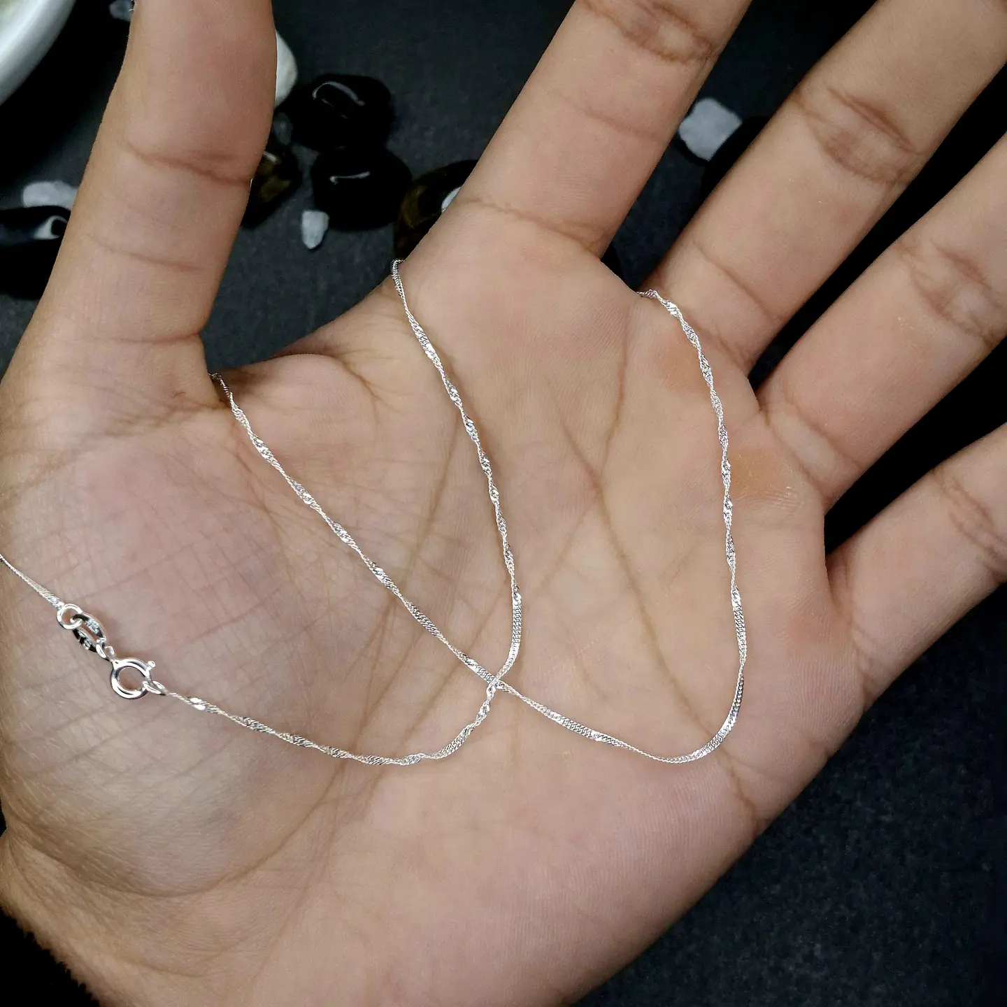 Cadena Singapur 40 cm x 1 mm de Plata 925 2