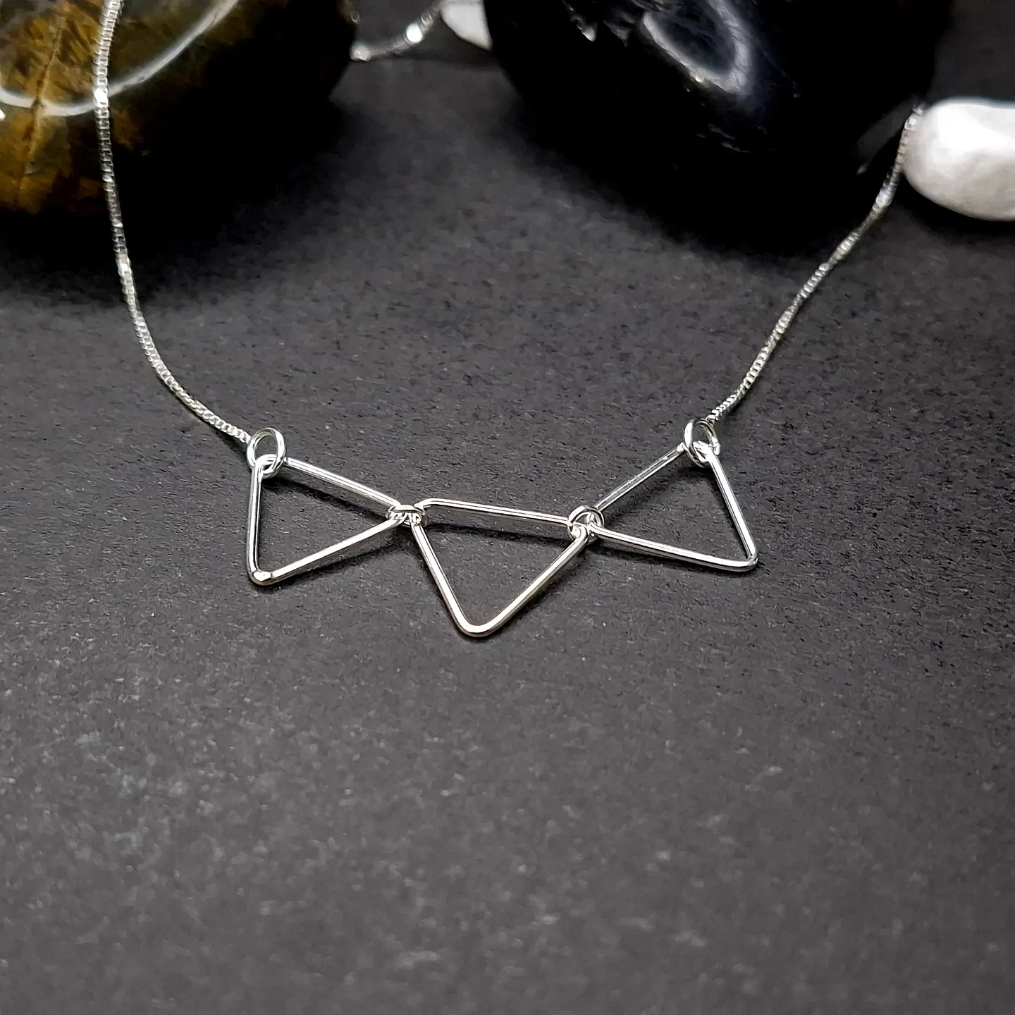 Collar 3 triangulos de Plata 925 1