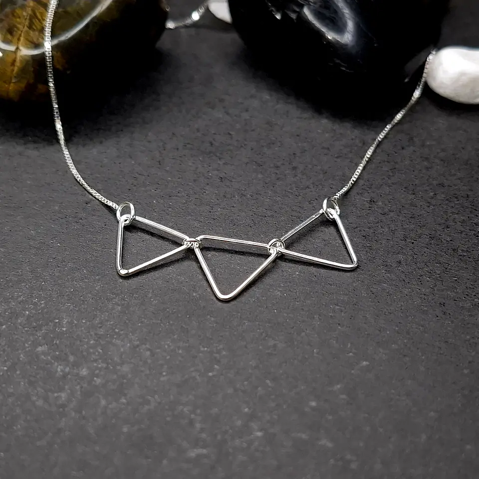 Collar 3 triangulos de Plata 925 1