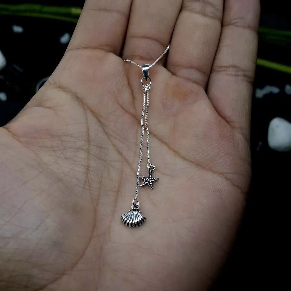 Collar Concha y Estrella Añejadas de Plata 925 2