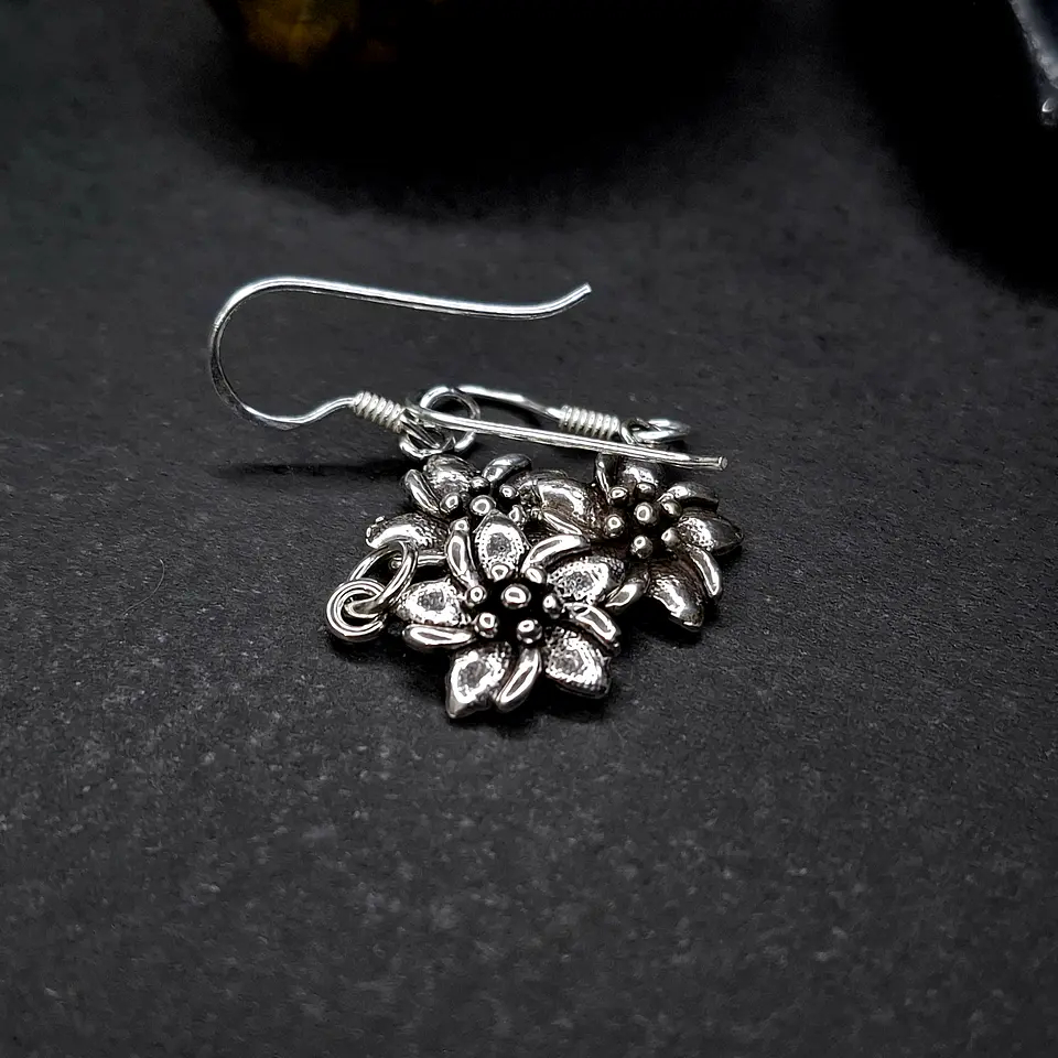 Conjunto Flores Añejadas de Plata 925 1