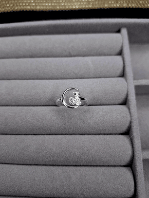 Anillo Gato con Circones de Plata 925