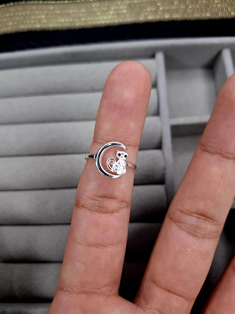 Anillo Gato con Circones de Plata 925