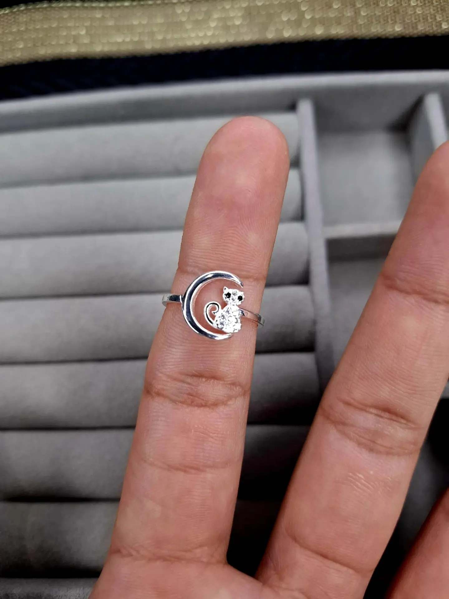 Anillo Gato con Circones de Plata 925 1