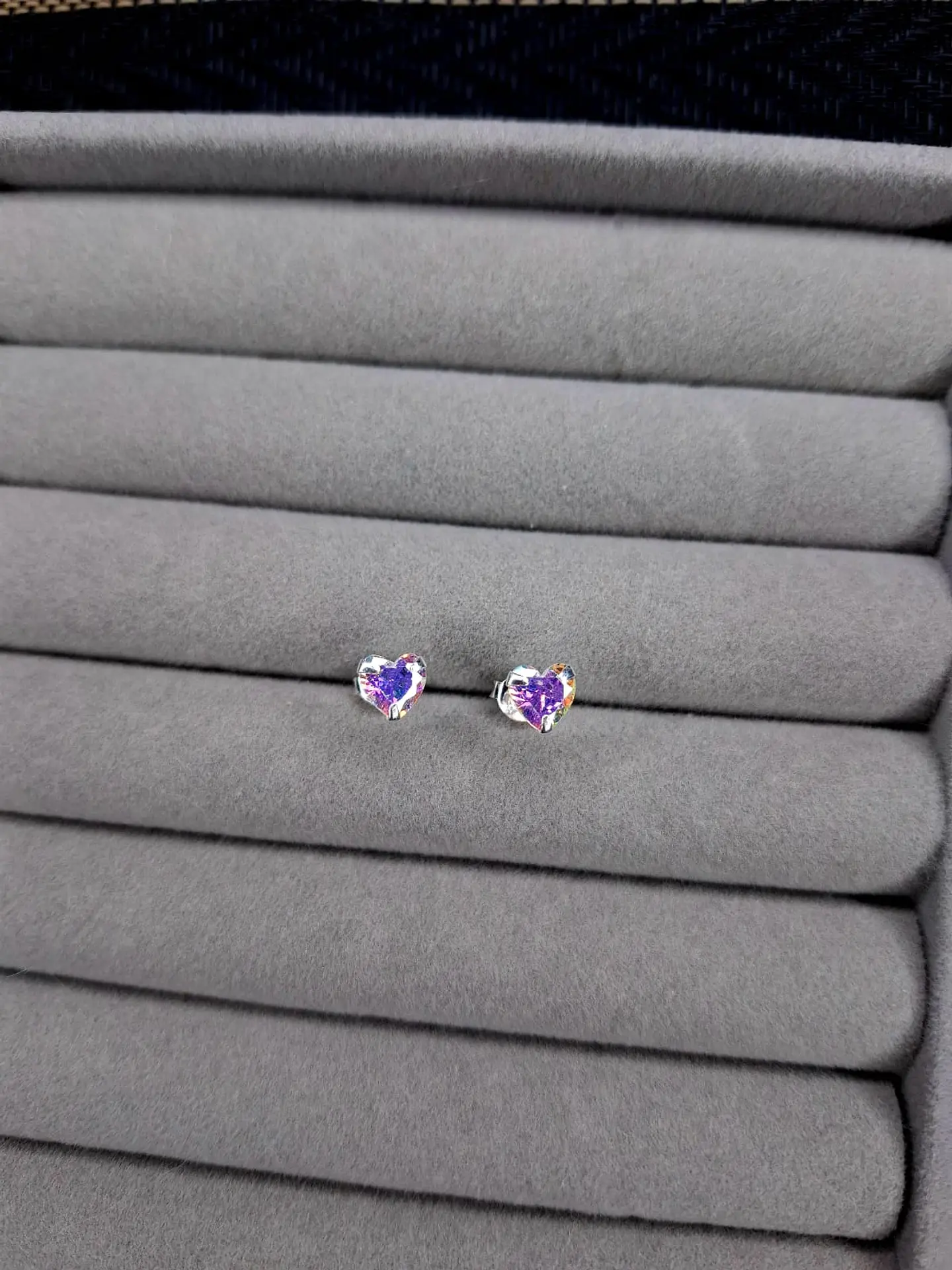 Aros Corazón Tornasol de Plata 925  1