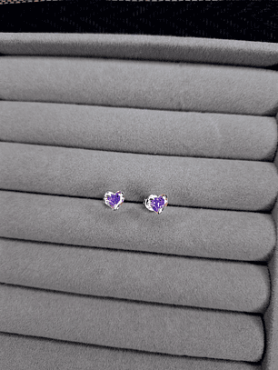 Aros Corazón Tornasol de Plata 925 