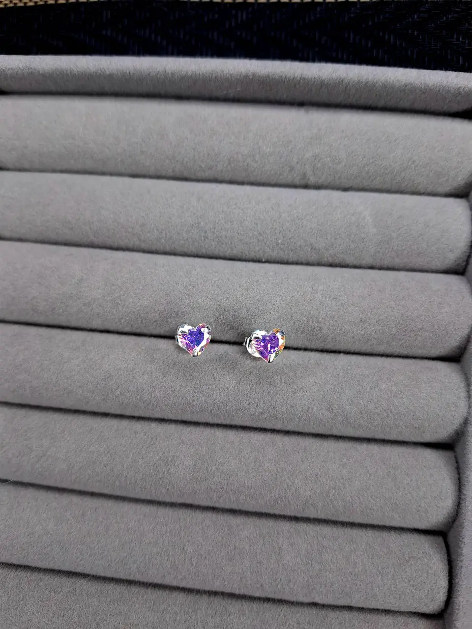 Aros Corazón Tornasol de Plata 925  1