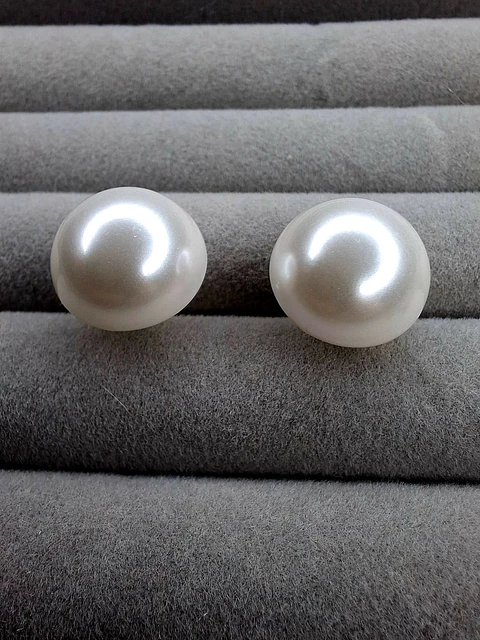 Aros Medias Perlas de Plata 925