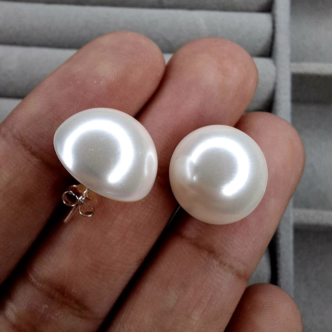 Aros Medias Perlas de Plata 925 2