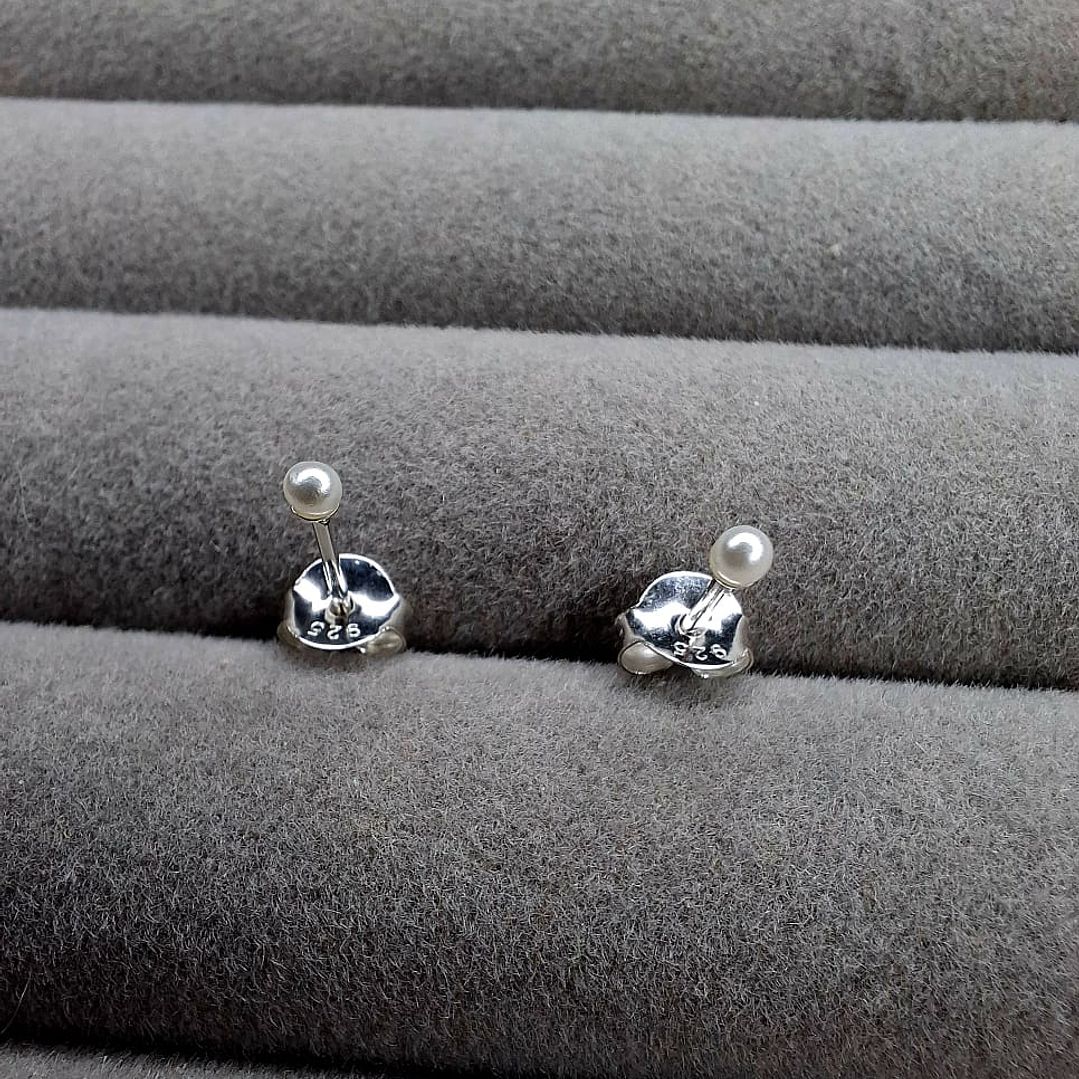 Aros de Perlas de Plata 925 1