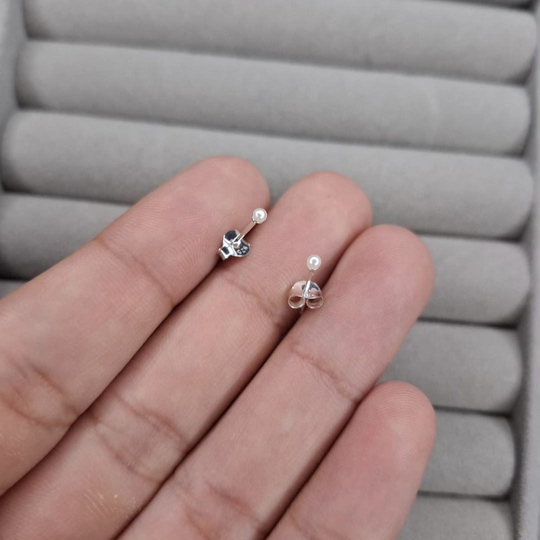 Aros de Perlas de Plata 925 2