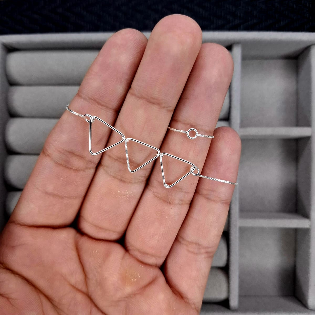 Pulsera Trío Triángulos de Plata 925 2