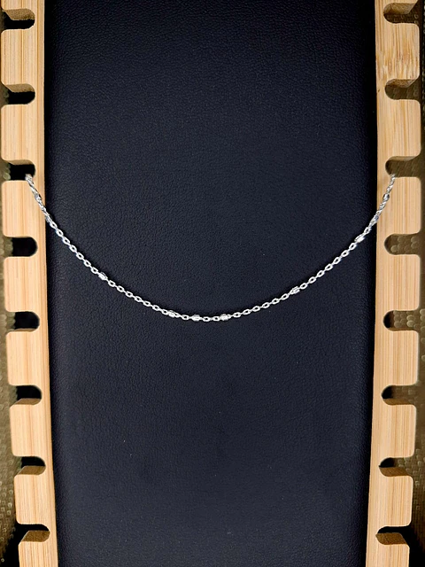 Cadena Tradicional con Tambores 40 CM x 2 MM de Plata 925