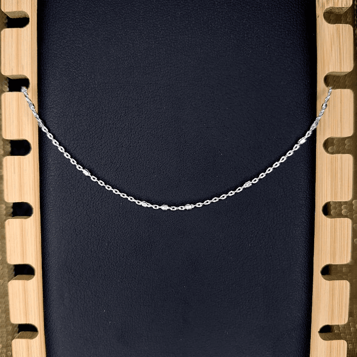 Cadena Tradicional con Tambores 40 CM x 2 MM de Plata 925 1