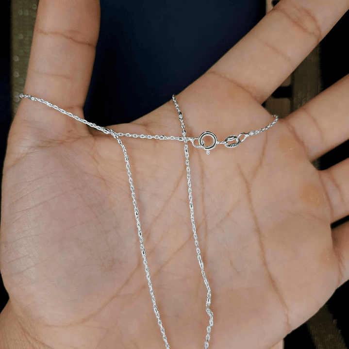 Cadena Tradicional con Tambores 40 CM x 2 MM de Plata 925 2