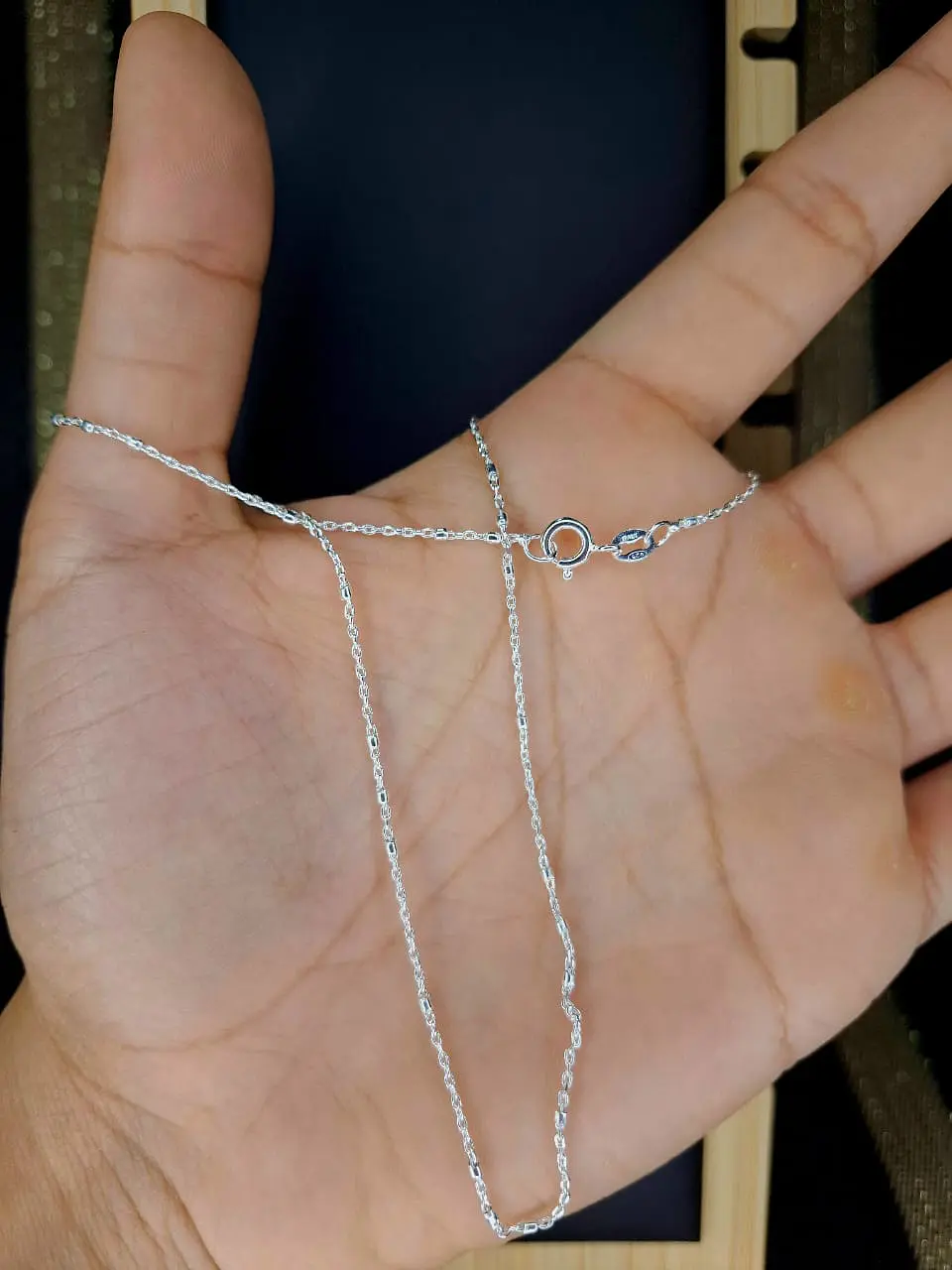 Cadena Tradicional con Tambores 40 CM x 2 MM de Plata 925 2