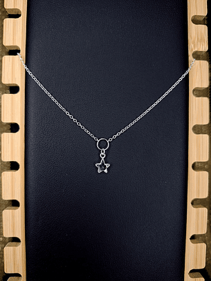 Collar Circón Transparente en Forma de Estrella 35 cm Plata 925