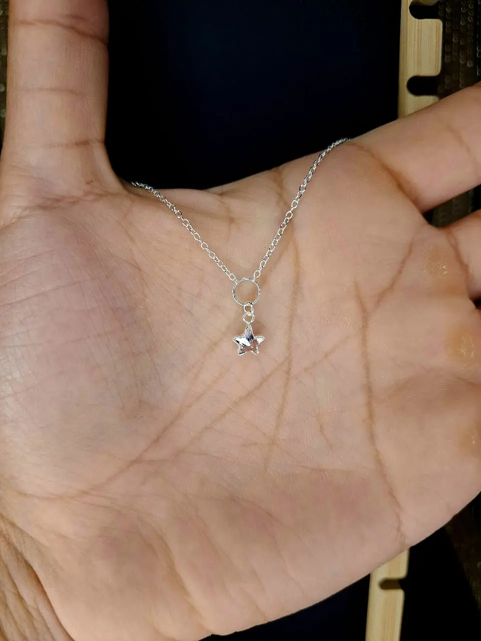 Collar Circón Transparente en Forma de Estrella 35 cm Plata 925 2