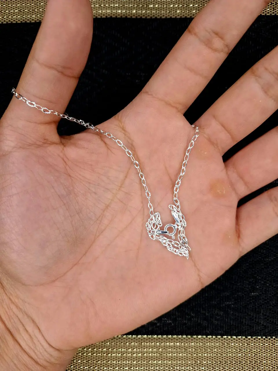 Cadena Tradicional Martillada 40 CM x 2 MM de Plata 925 2