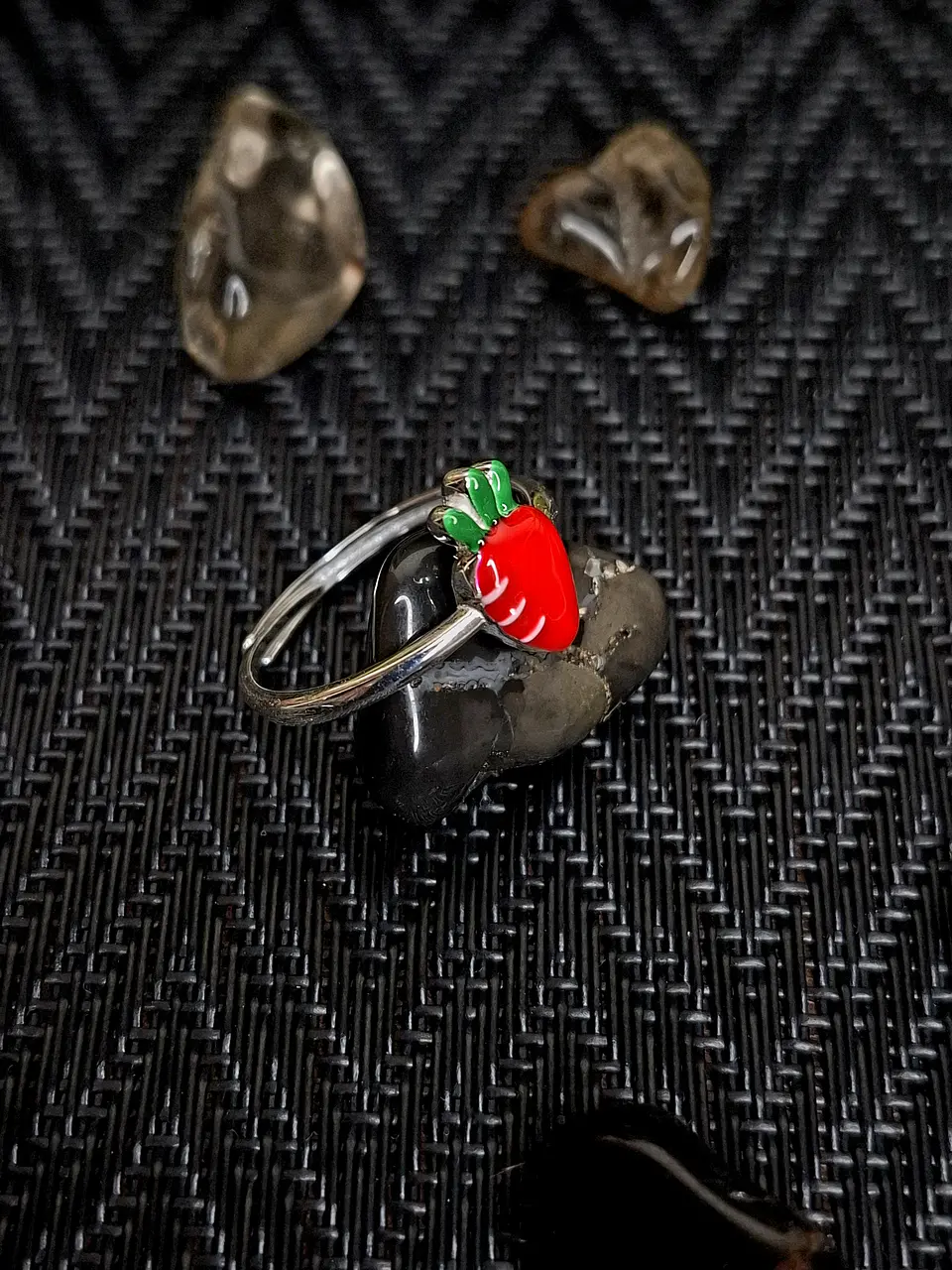 Anillo Ajustable Frutilla Esmaltada 1