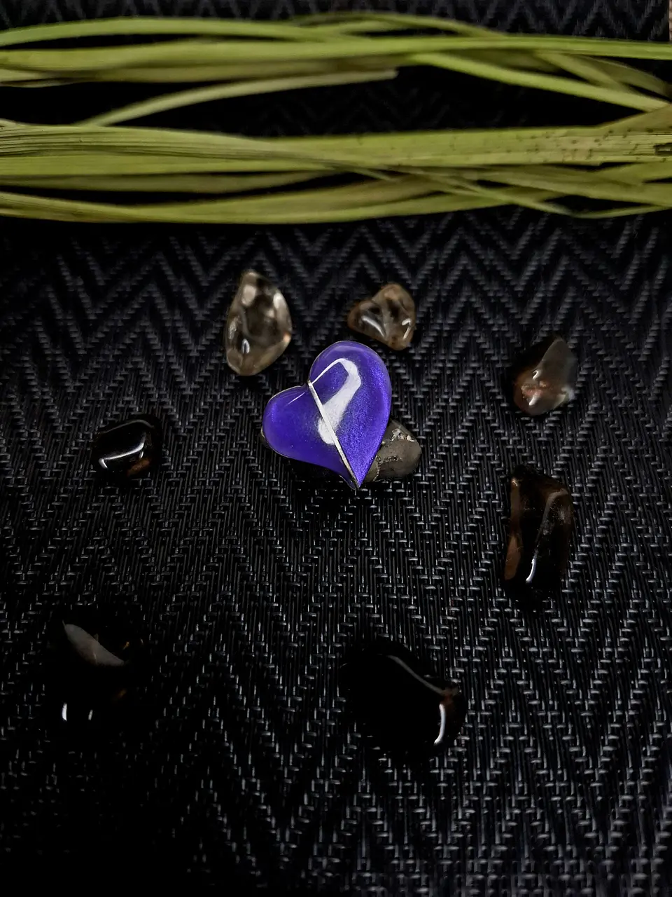 Anillo Corazón Morado Metalizado - Talla 12 2