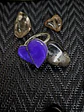 Anillo Corazón Morado Metalizado - Talla 12 - Miniatura 1