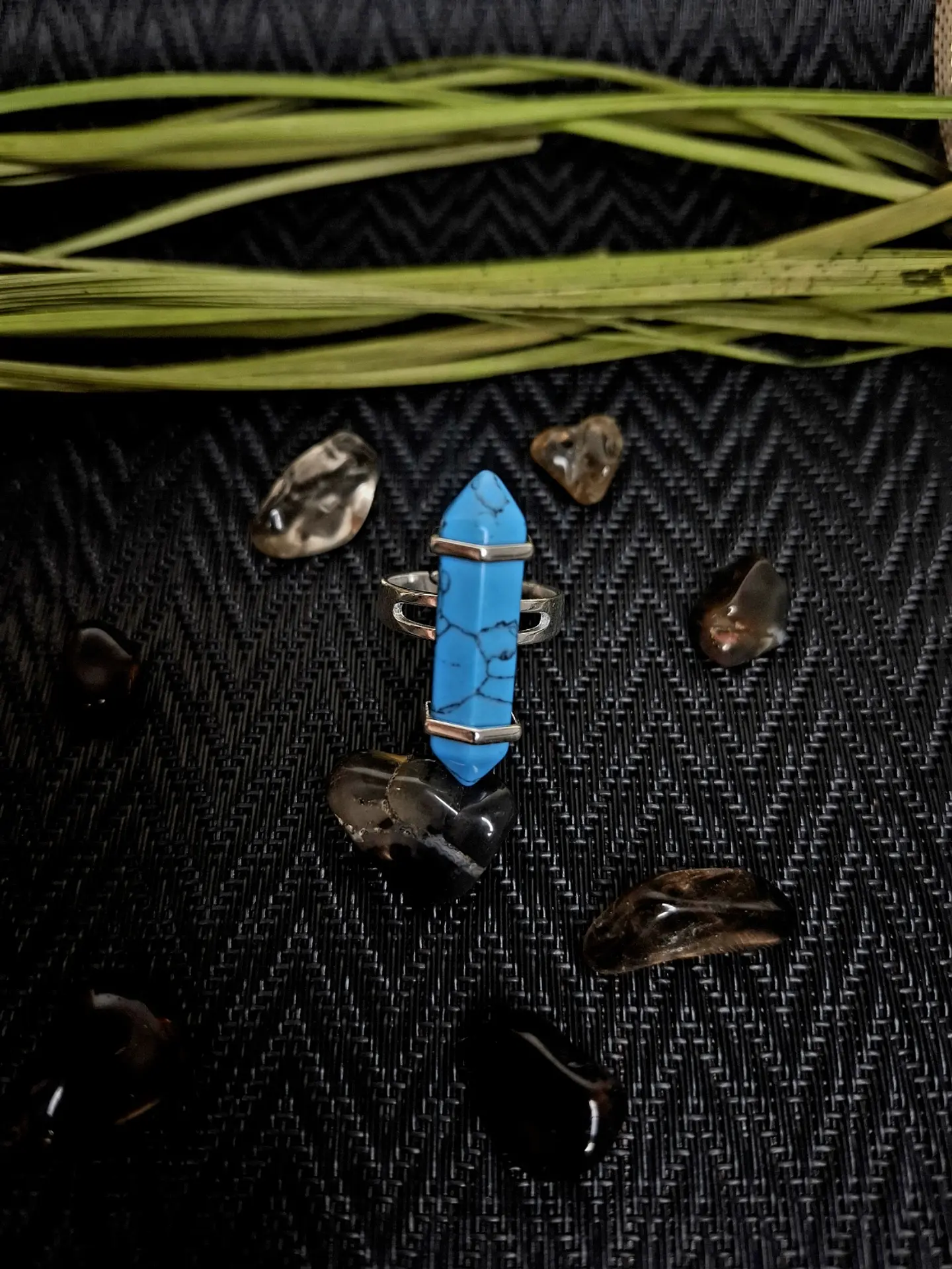 Anillo Ajustable Barra Turquesa Estilo Boho 2