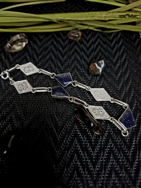 Pulsera Mapuche Kultrun Lluvia de Estrellas