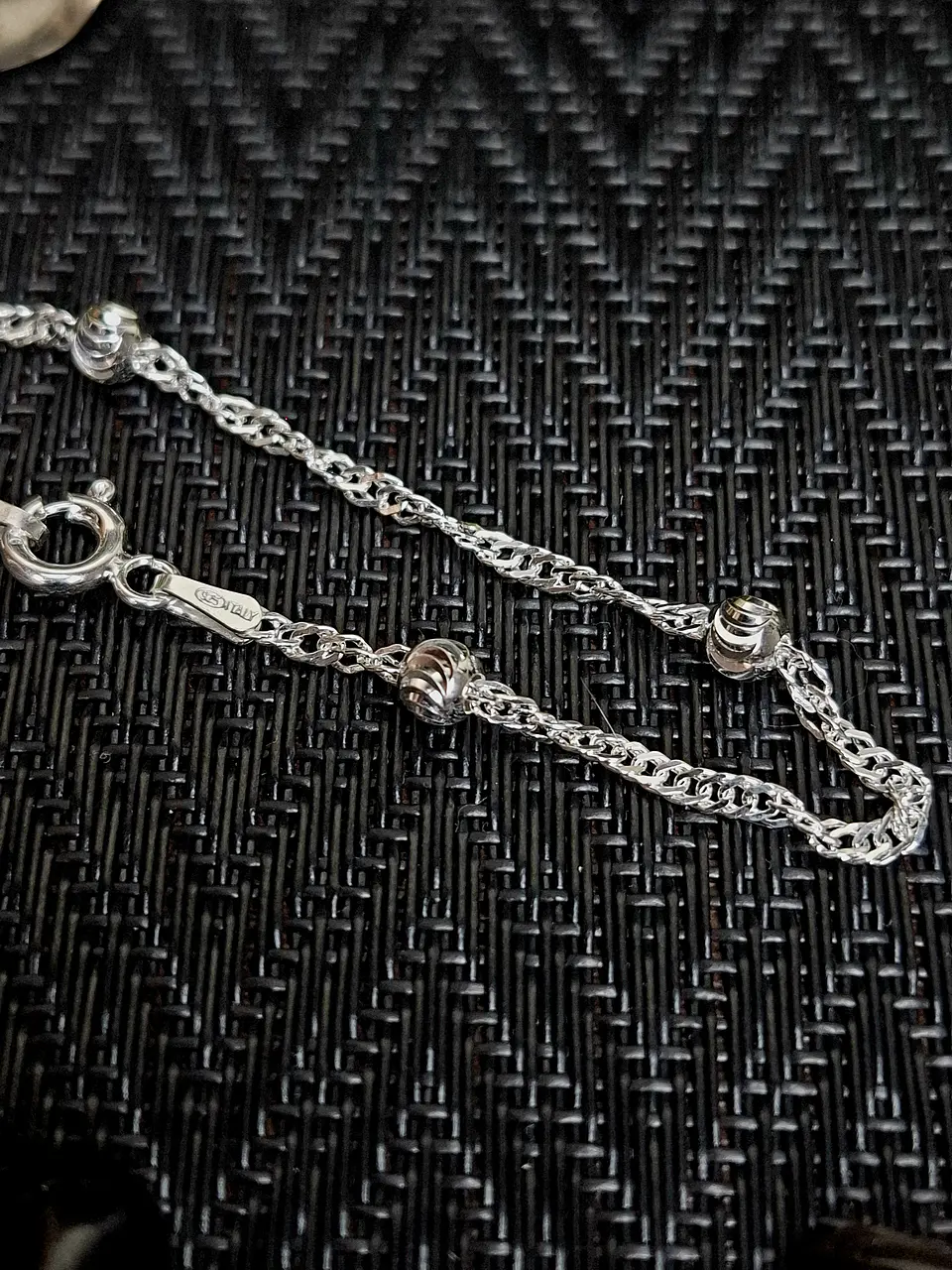 Pulsera Singapur Esferas Facetadas 2