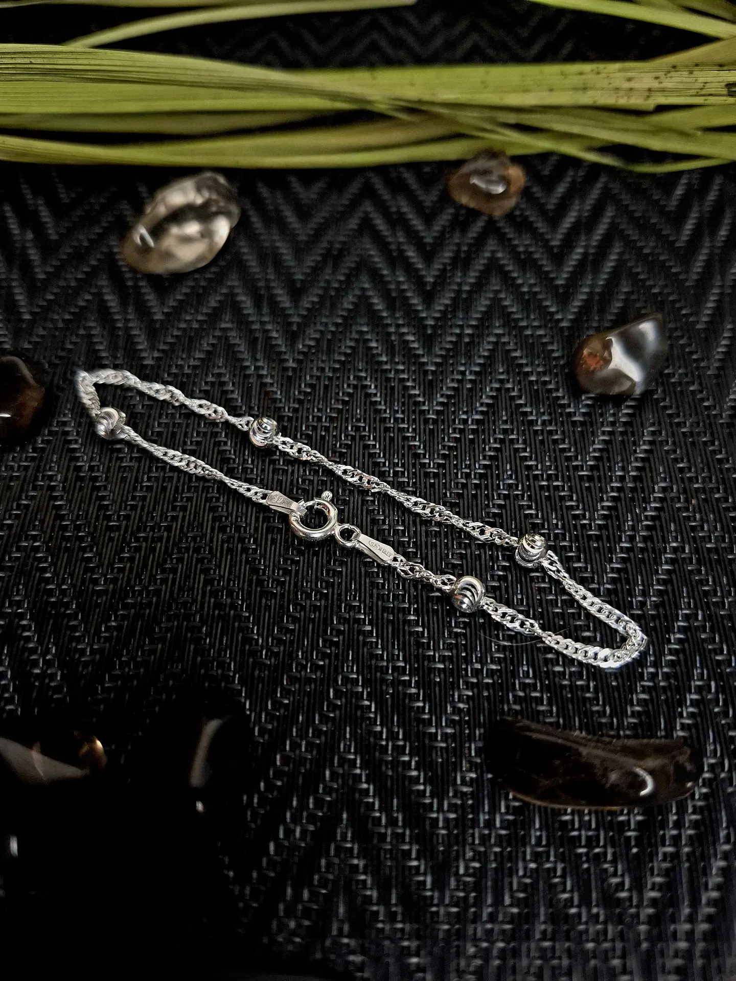 Pulsera Singapur Esferas Facetadas 1