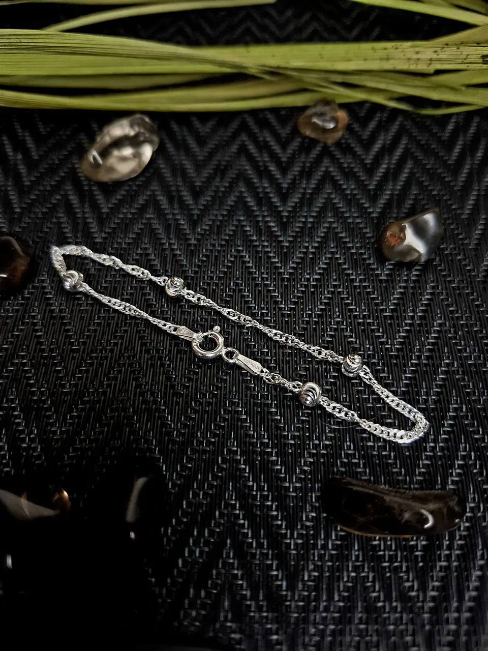 Pulsera Singapur Esferas Facetadas 1