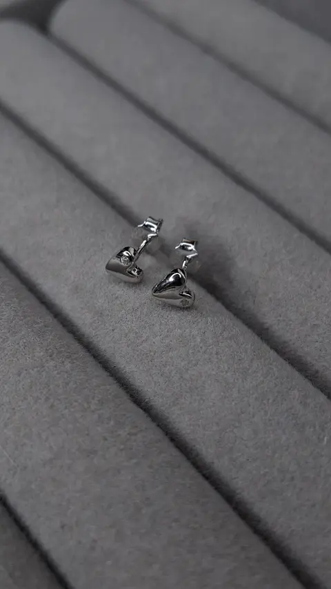 Aros Corazón Pulido con Circón