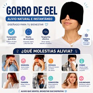 Gorro de Gel para migraña - Frío y Caliente 