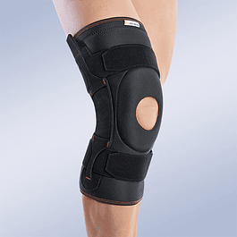 Open kneecap Lycra knee joint with polycentric lateral joints and velcro adjustment bands